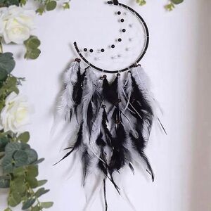 Black and White Feather Dreamcatcher
